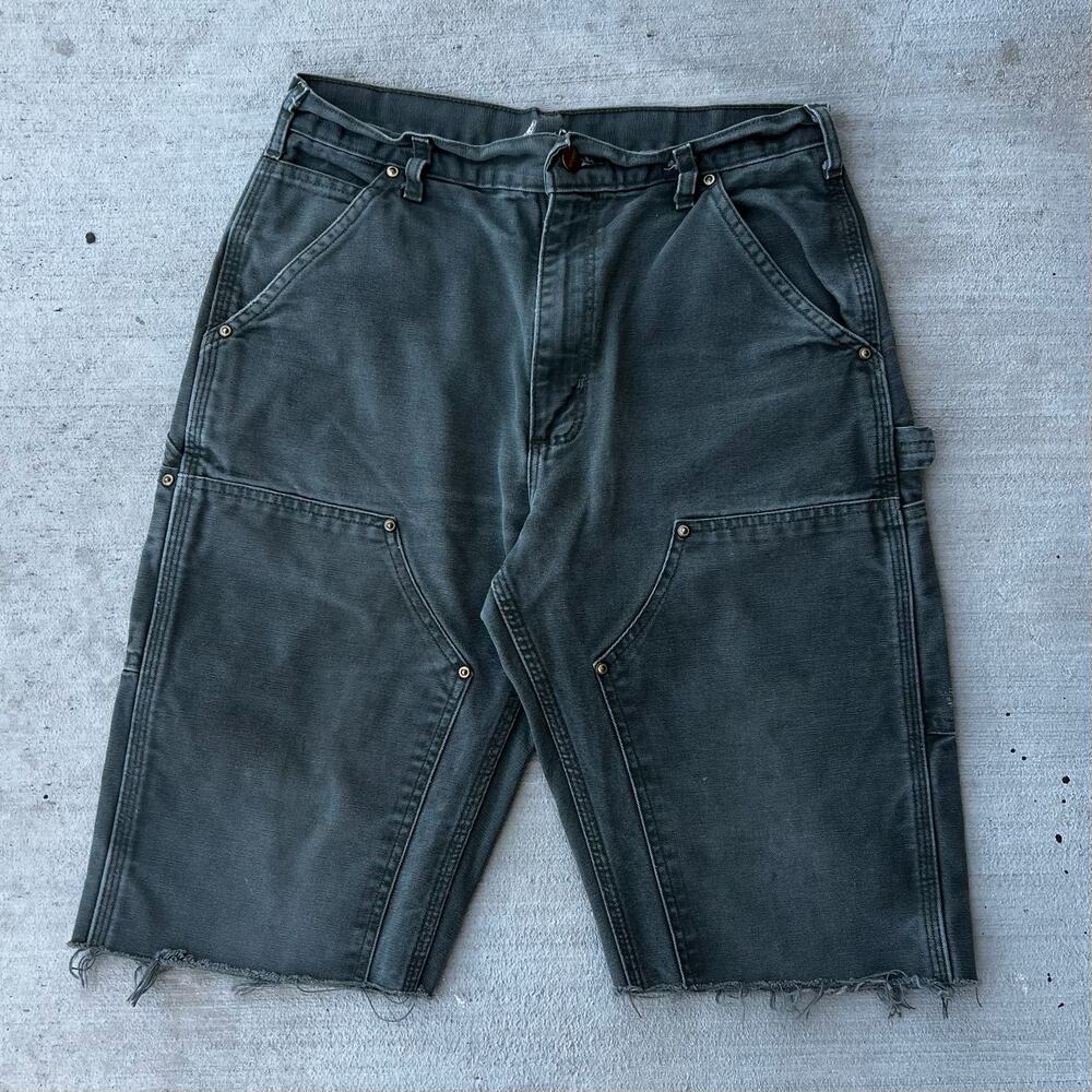 Carhartt green double knee work wear carpenter shorts
